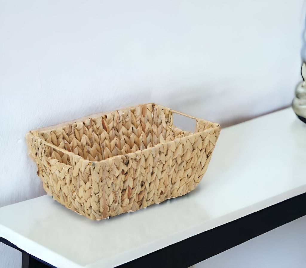 Braided Water Hyacinth Storage Basket