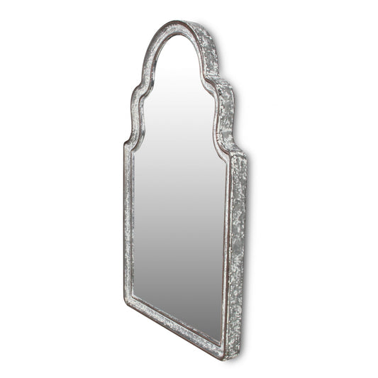 24" Gray Abstract Metal Framed Accent Mirror