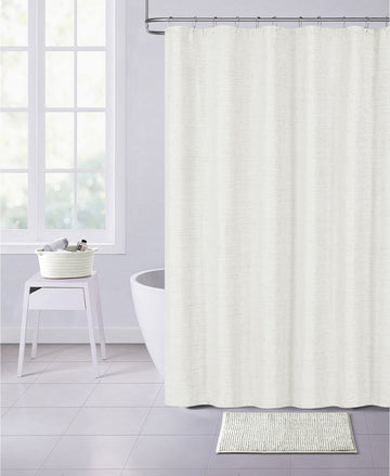 Pearl White Soft Textured Shower Curtain