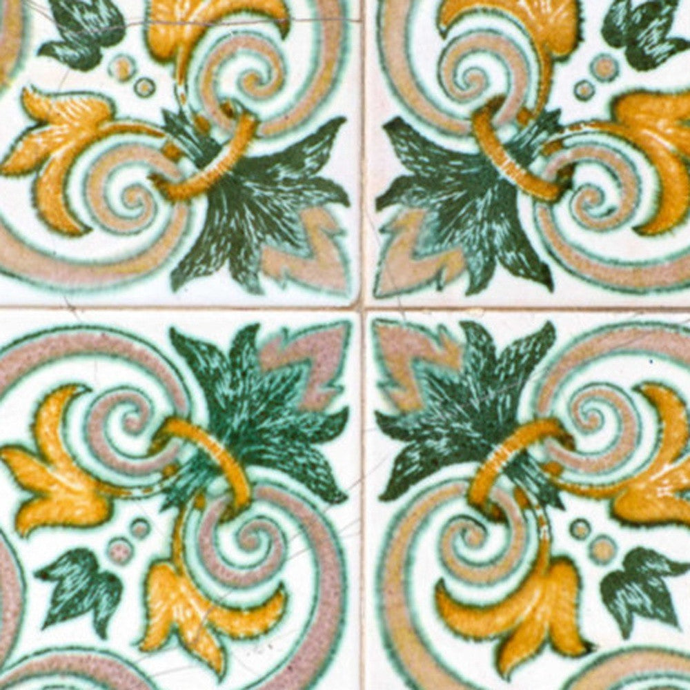 LuxxHomes  4" X 4" Green Yellow Melo Peel And Stick Tiles