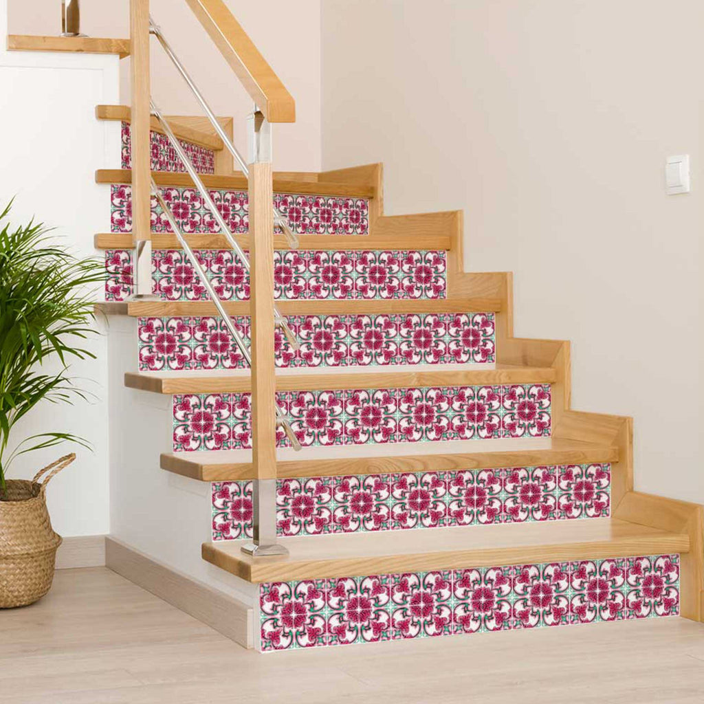 4" X 4" Rosa Pink Lea Removable Peel And Stick Tiles