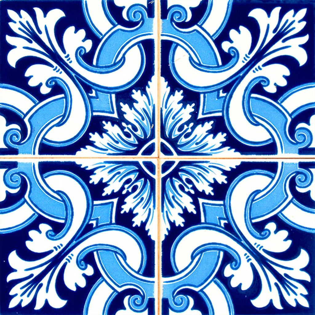 LuxxHomes  4" X 4" Blue Bali Removable Peel And Stick Tiles