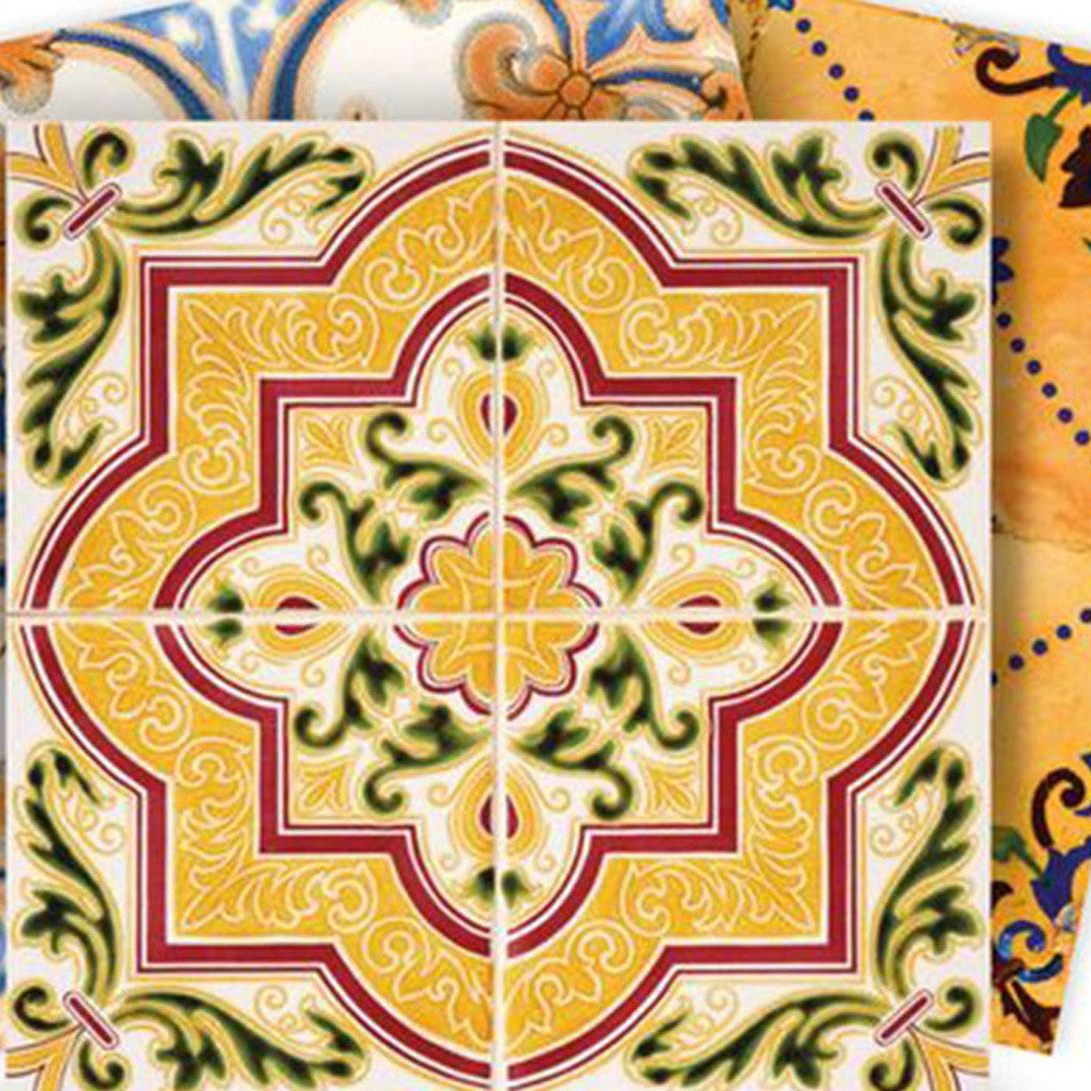 LuxxHomes  4" X 4" Golden Multi Mosaic Peel And Stick Tiles