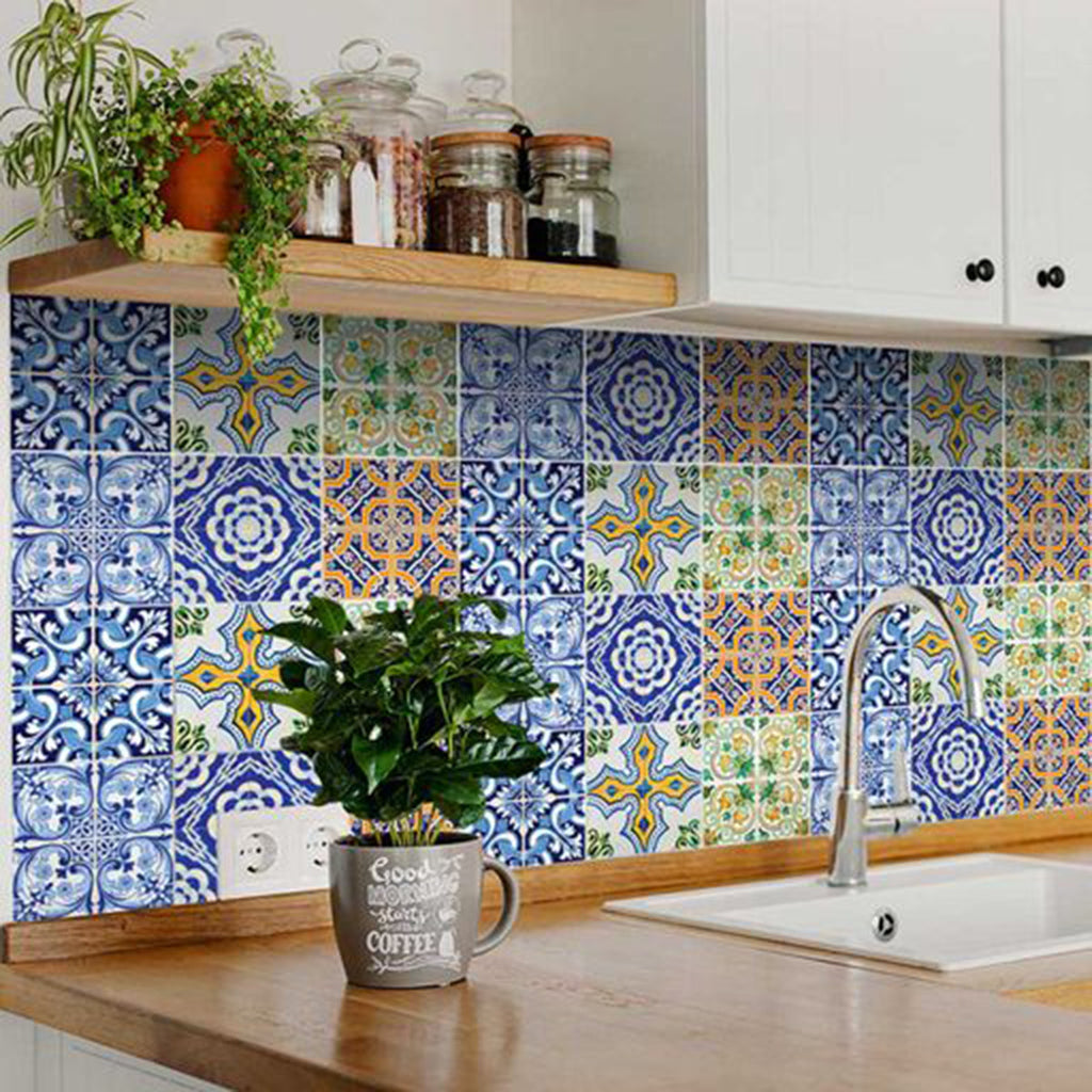 LuxxHomes  4" X 4" Lima Multi Mosaic Peel And Stick Tiles