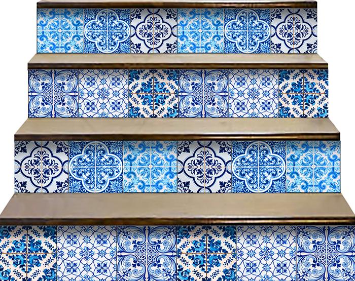 LuxxHomes  4" X 4" Azul Gianna Peel And Stick Tiles