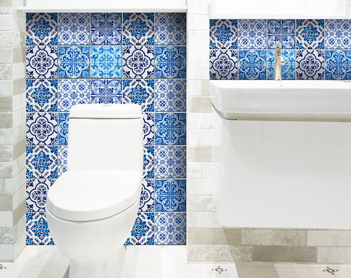 LuxxHomes  5" X 5" Azul Gianna Peel and Stick Tiles