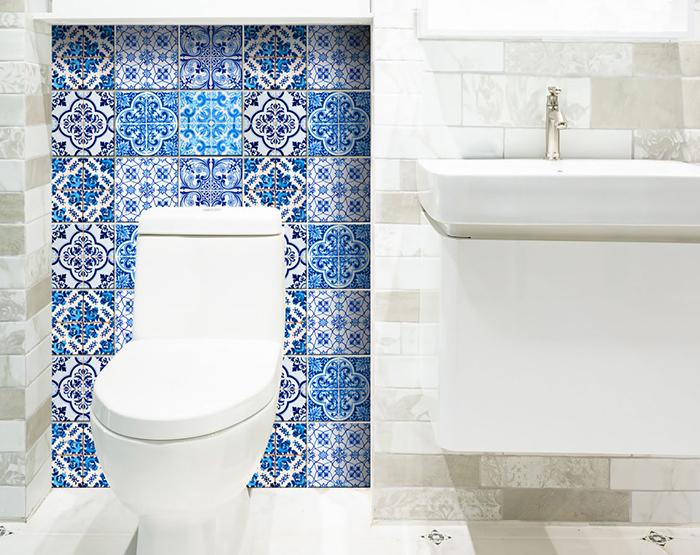 LuxxHomes  5" X 5" Azul Gianna Peel and Stick Tiles