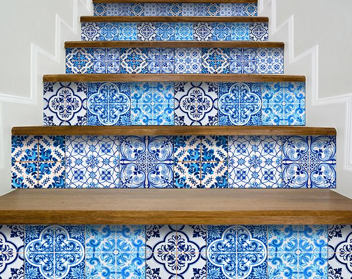 LuxxHomes  5" X 5" Azul Gianna Peel and Stick Tiles