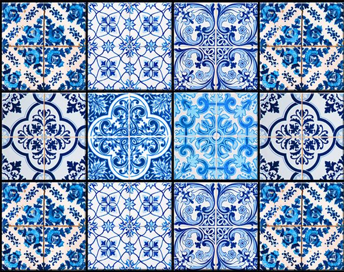 LuxxHomes  5" X 5" Azul Gianna Peel and Stick Tiles