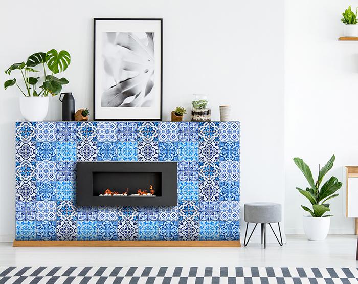 LuxxHomes  6" X 6" Azul Gianna Peel and Stick Tiles