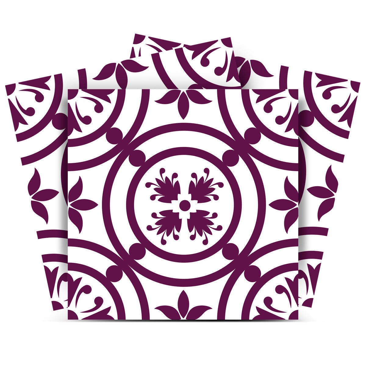 LuxxHomes  4" X 4" Merlot Lisa Removable Peel And Stick Tiles