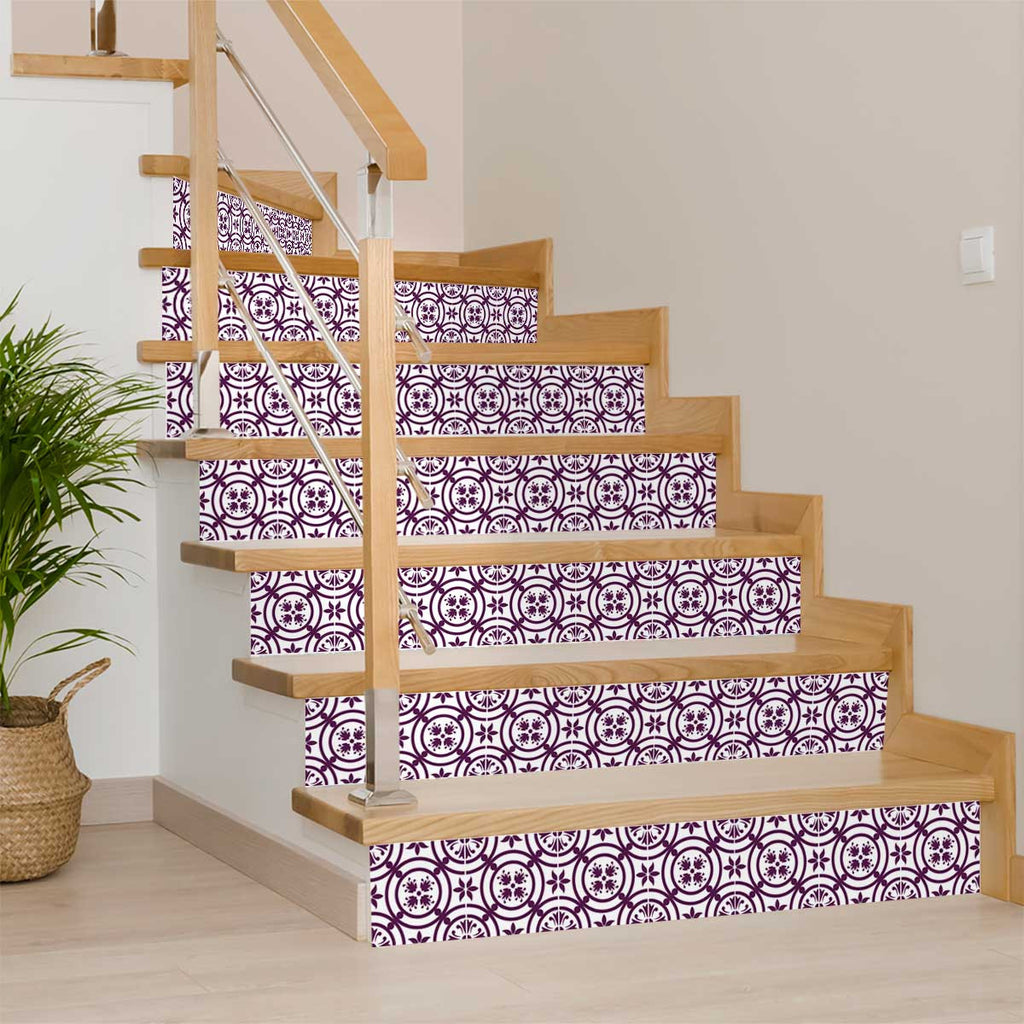 LuxxHomes  4" X 4" Merlot Lisa Removable Peel And Stick Tiles