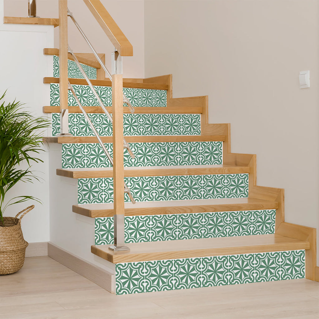 LuxxHomes  4" X 4" Glenda Sage Removable Peel And Stick Tiles