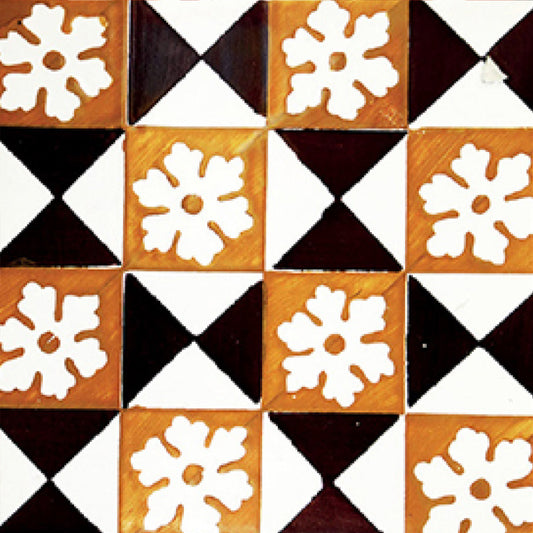 LuxxHomes  7" x 7" Mini Snowflakes and Squares Peel and Stick Removable Tiles