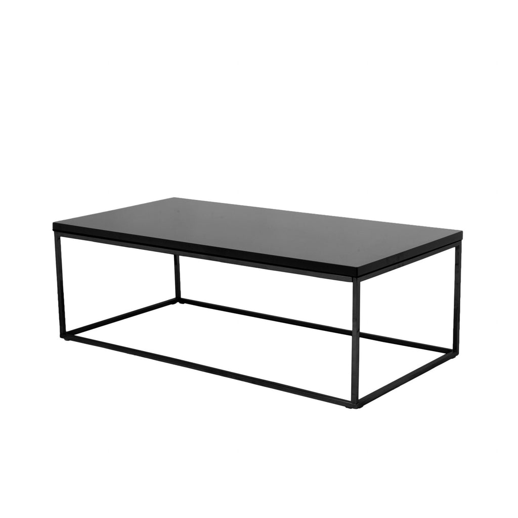 47" Black Metal Coffee Table