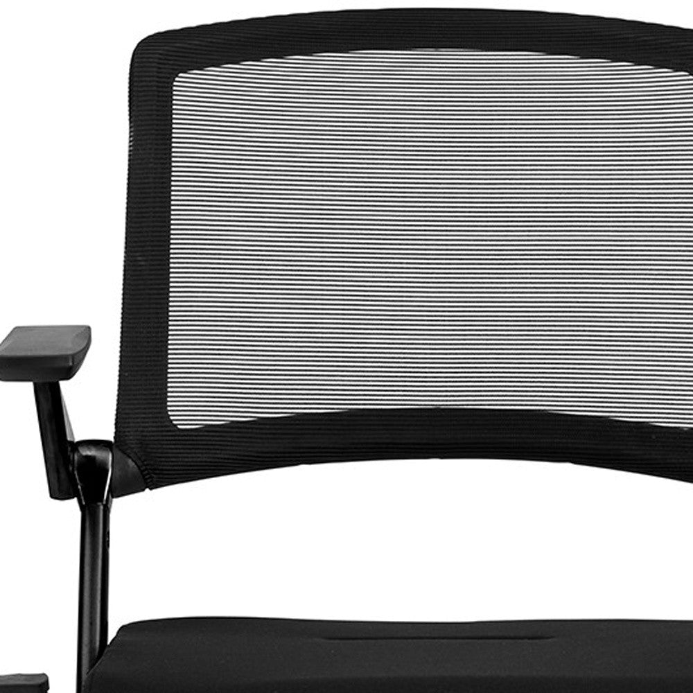 LuxxHomes  Set of Two Black Mesh Conference Office Chair