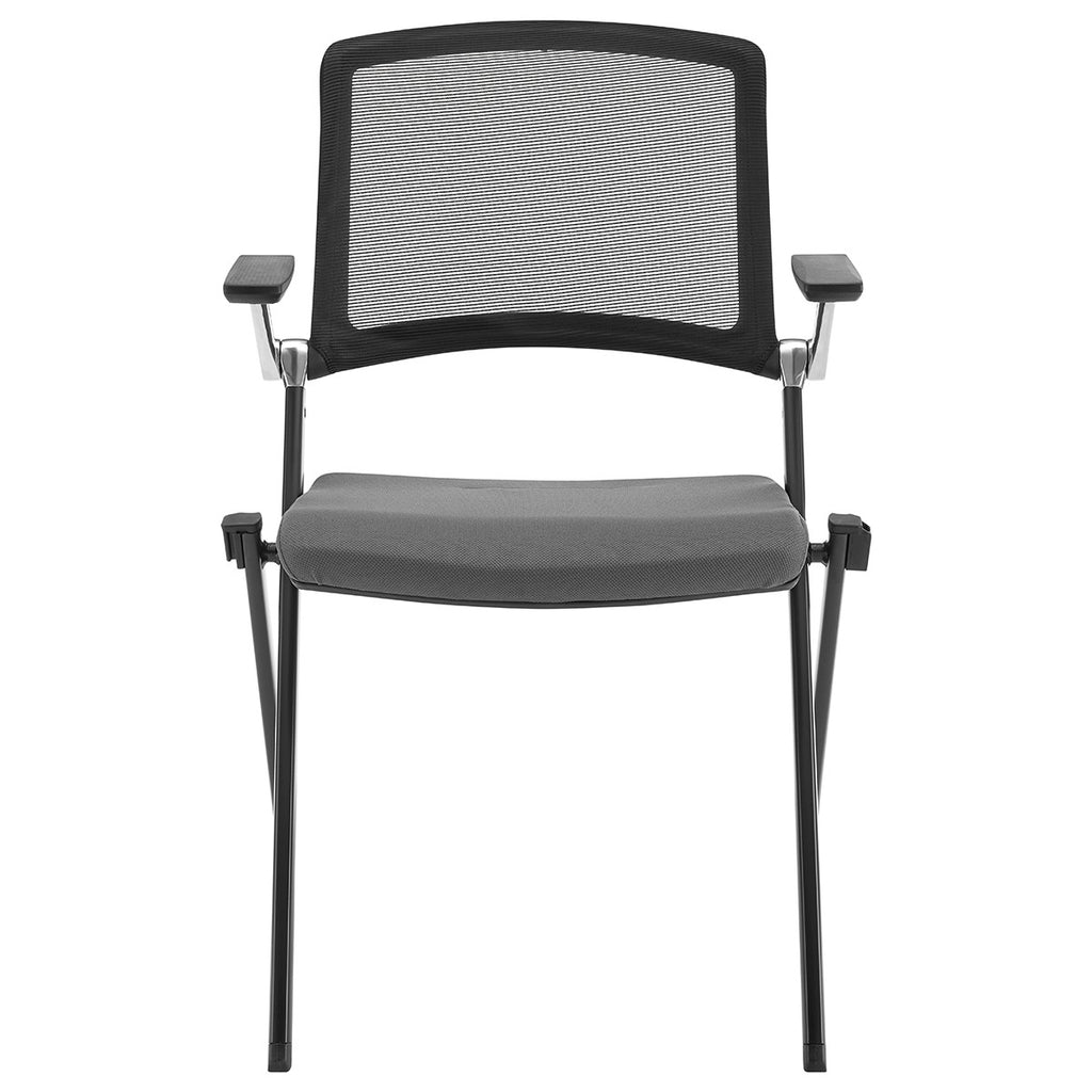 LuxxHomes  Set of Two Black Gray and Black Mesh Conference Office Chair