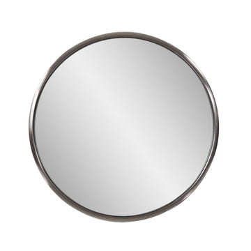 20" Silver Round Metal Framed Accent Mirror