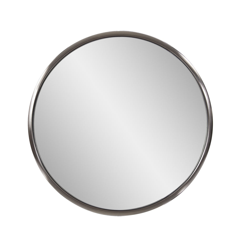 20" Silver Round Metal Framed Accent Mirror