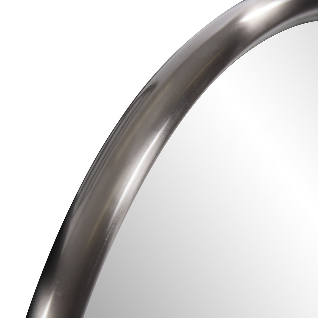 20" Silver Round Metal Framed Accent Mirror