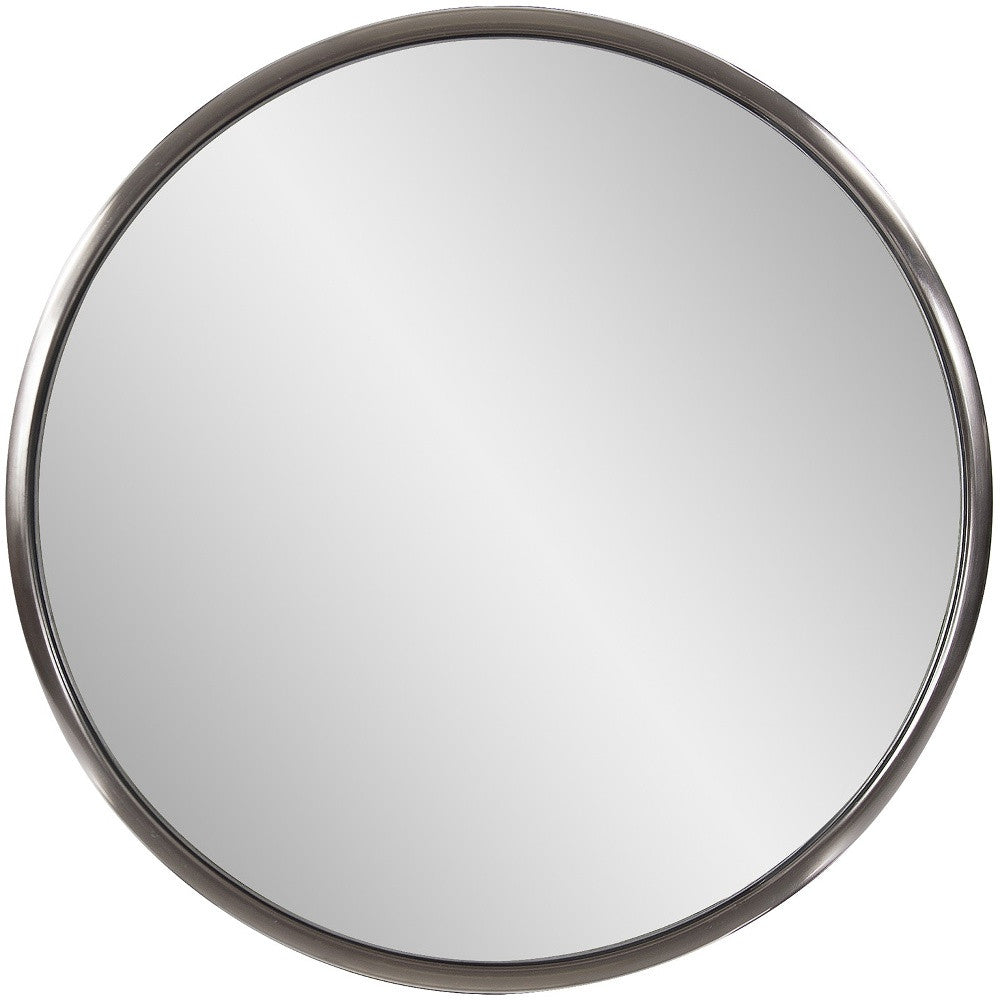 20" Silver Round Metal Framed Accent Mirror