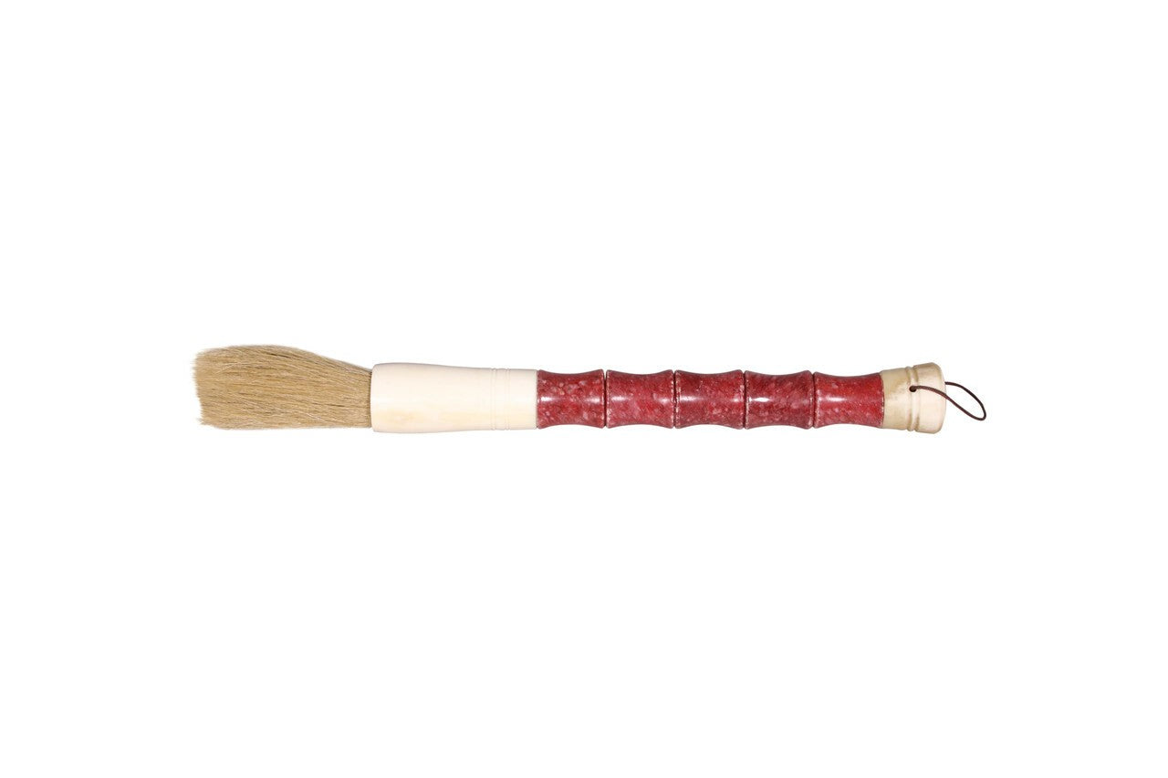 LuxxHomes  Red Spotted Jade Faux Bamboo Decorative Calligraphy Brush