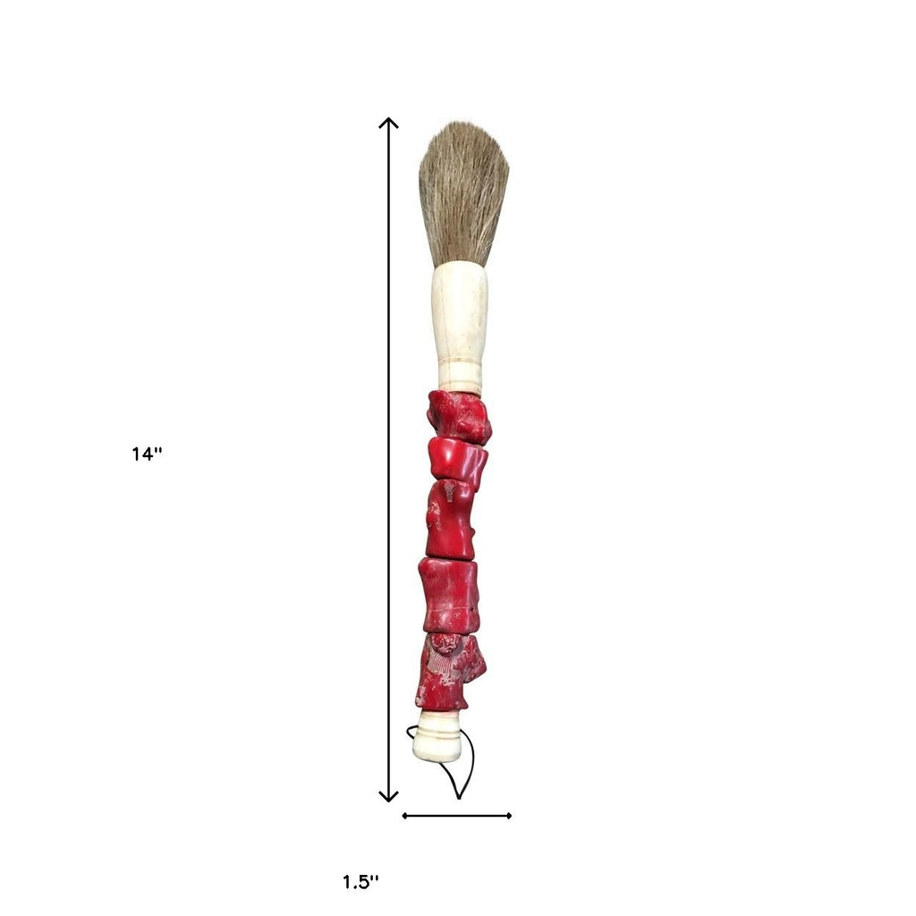 LuxxHomes  Red Chunky Coral Decorative Calligraphy Brush