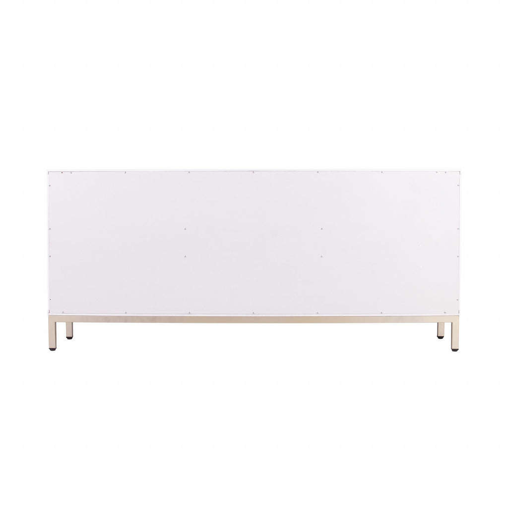 59" White and Gold Sideboard with Three Doors