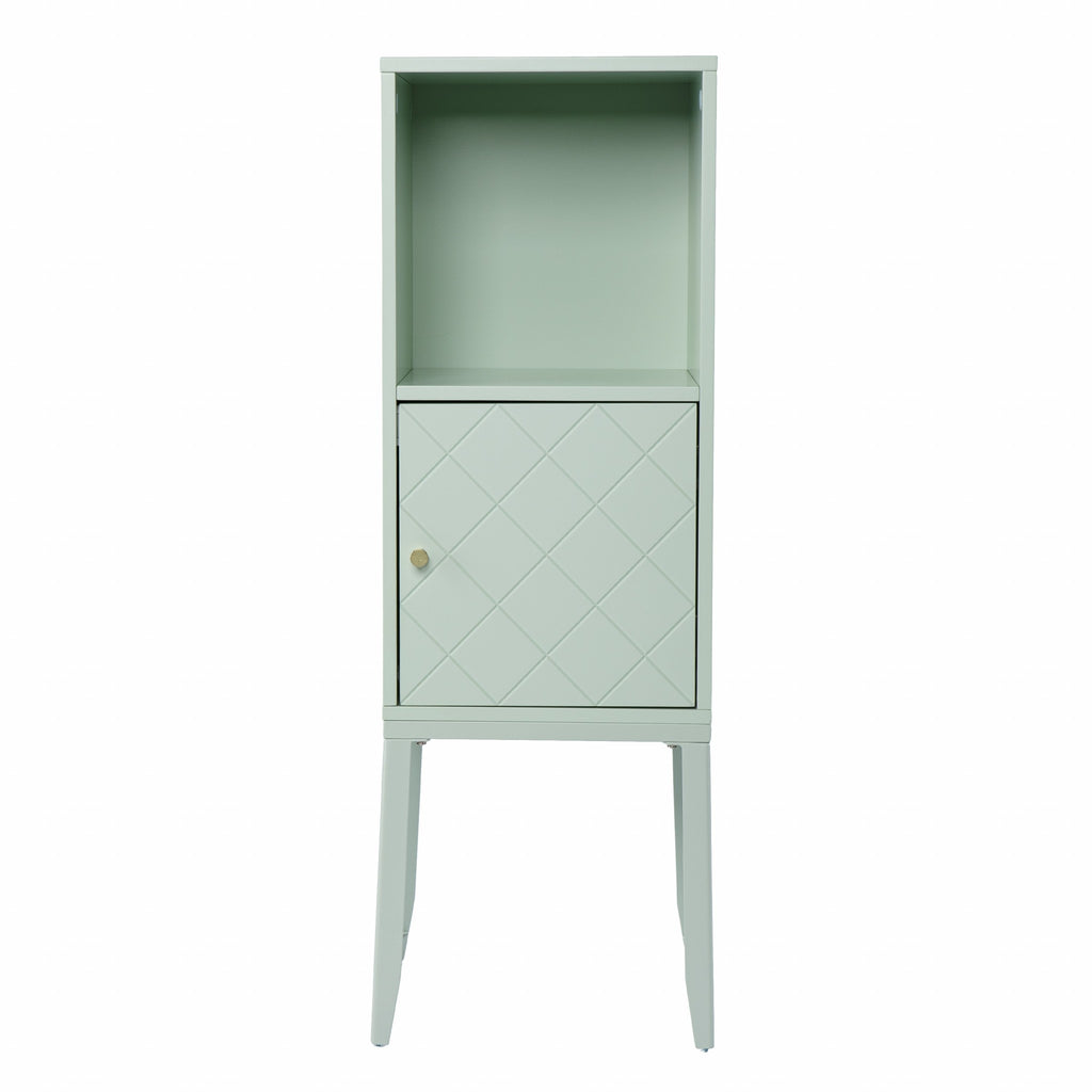 Pale Green Crosshatch Accent Storage Cabinet