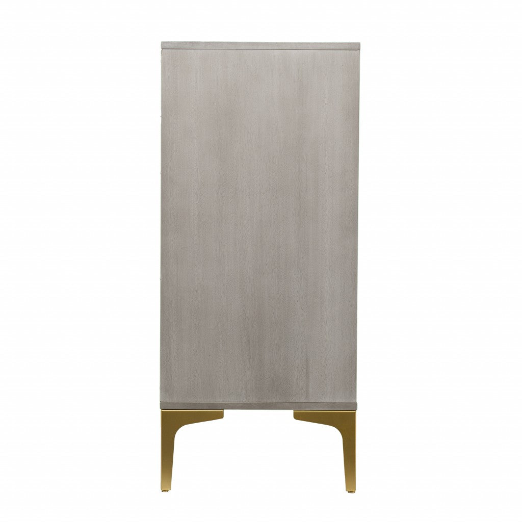 Graywash Textured Geo Contemporary Accent Cabinet