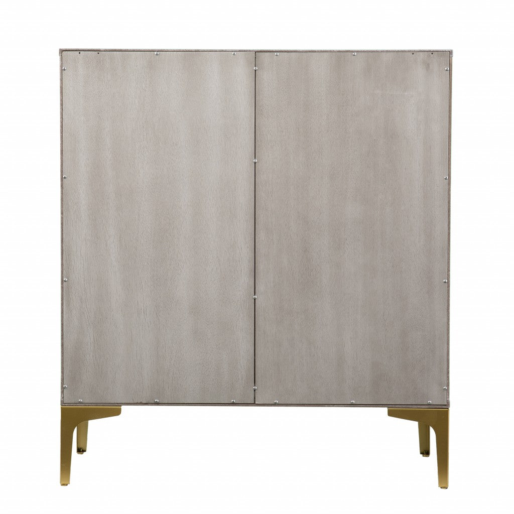 Graywash Textured Geo Contemporary Accent Cabinet