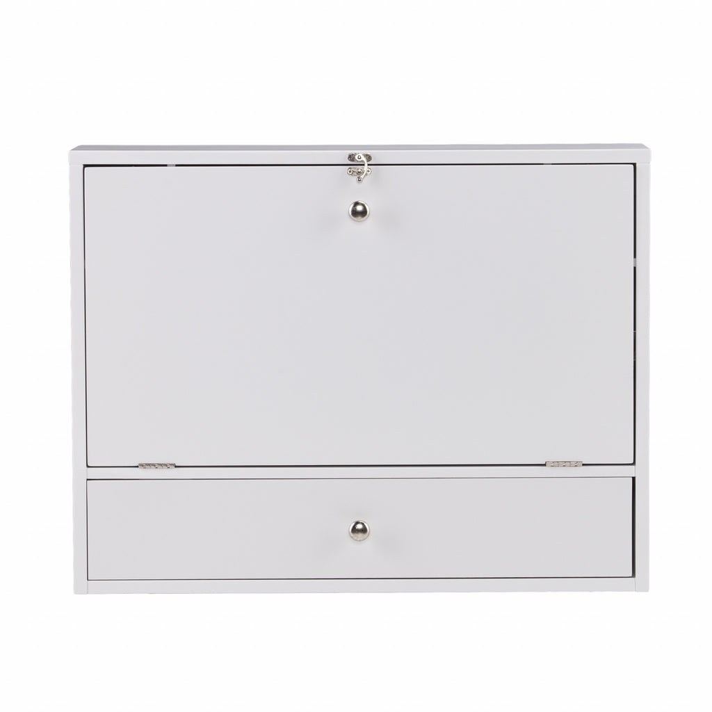 26" White Wall Mounted Floating Desk