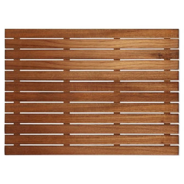 LuxxHomes  25" Premium Teak Shower Bath Mat