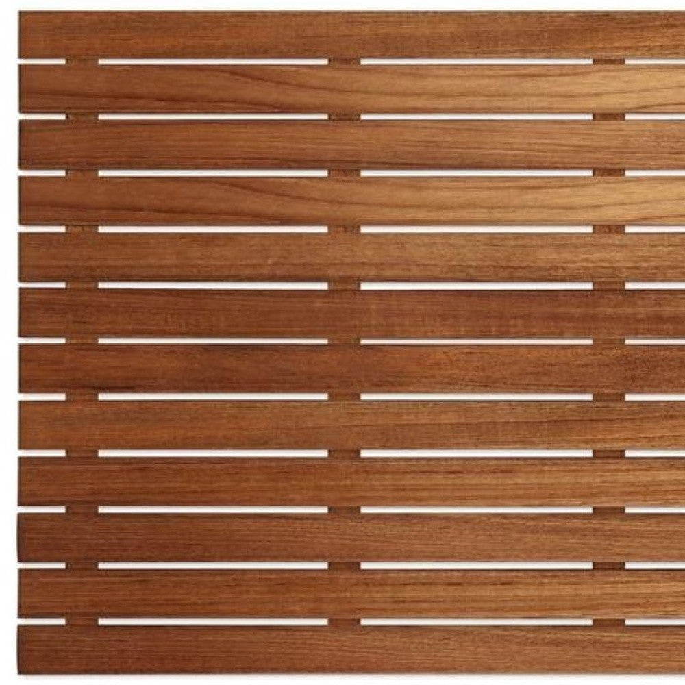 LuxxHomes  25" Premium Teak Shower Bath Mat