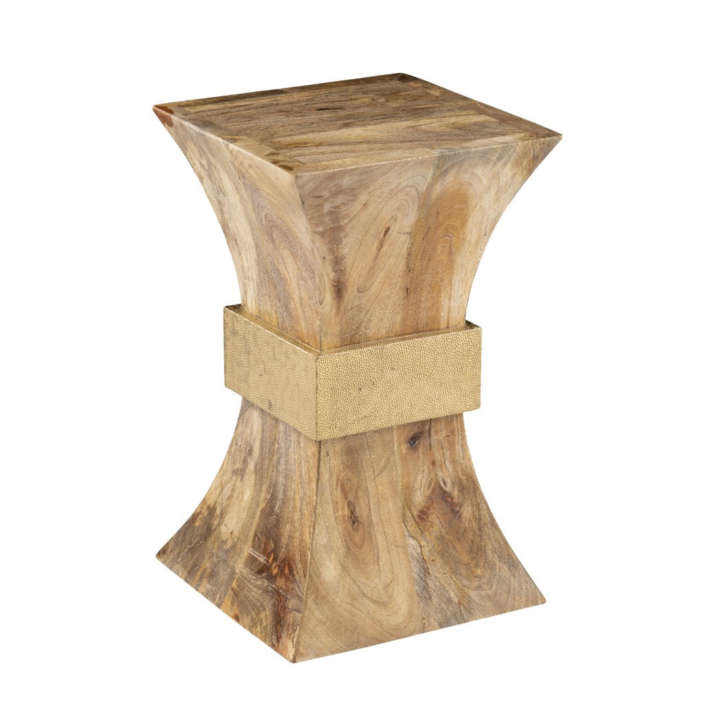 18" Natural Solid Wood And Manufactured Wood Square End Table