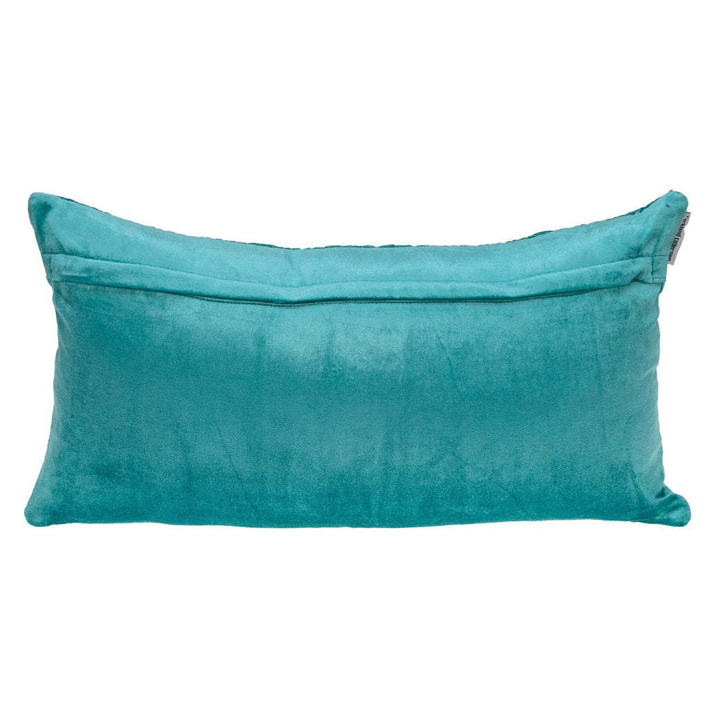 12" X 24" Aqua Cotton Blend Throw Pillow