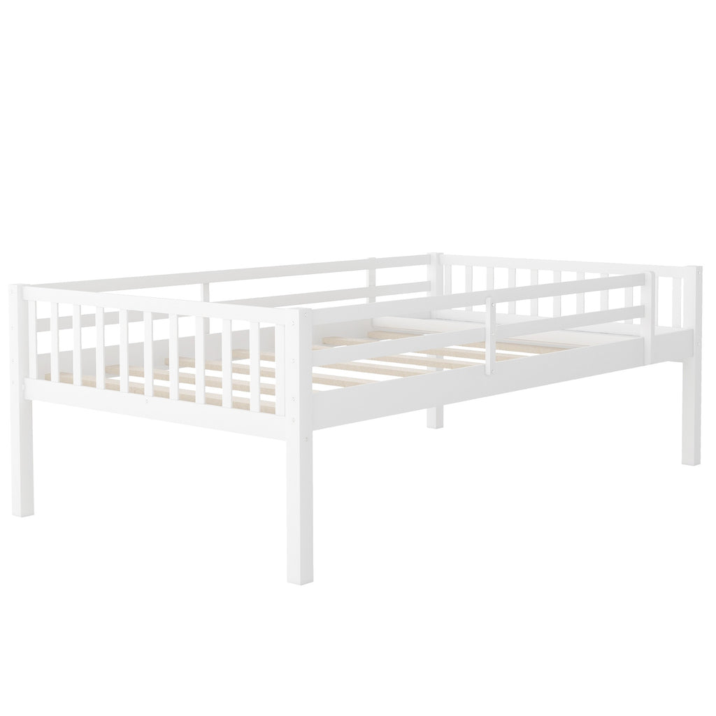 LuxxHomes  White Full Over Double Twin Triple Bunk Beds with Drawers