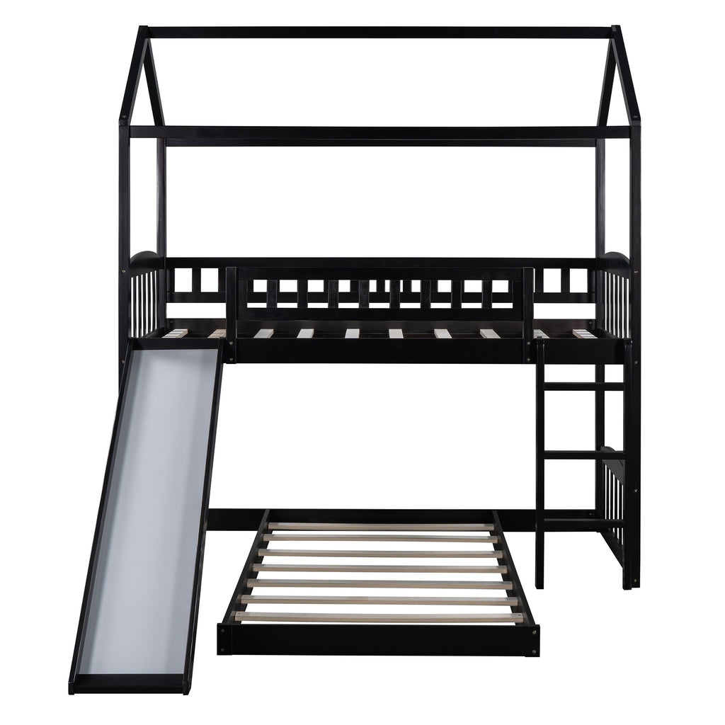 LuxxHomes  Espresso Full Over Full Contemporary Bunk Bed