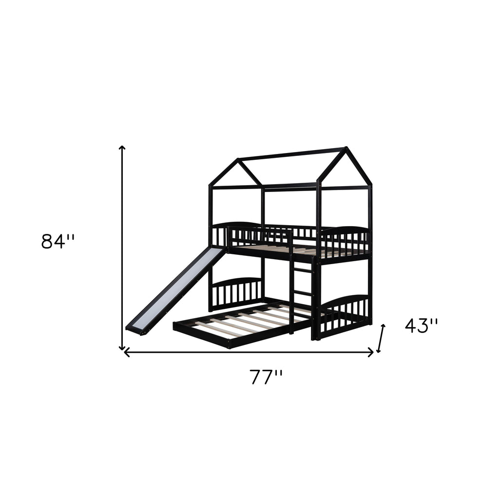 LuxxHomes  Espresso Full Over Full Contemporary Bunk Bed