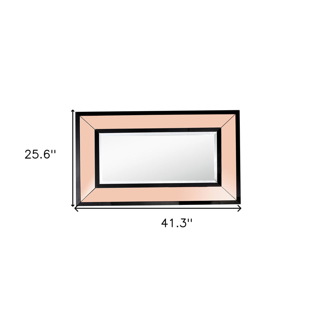 26" Rose Gold Wood Framed Accent Mirror