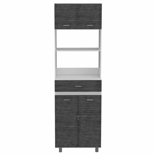 79" Gray Pantry Cabinet with Three Storage Shelves