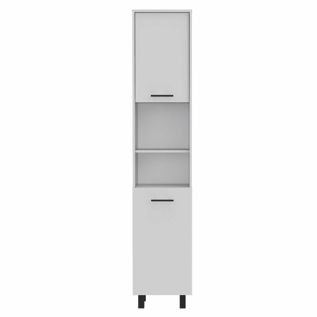 78" Modern White Pantry Cabinet with Five Shelves