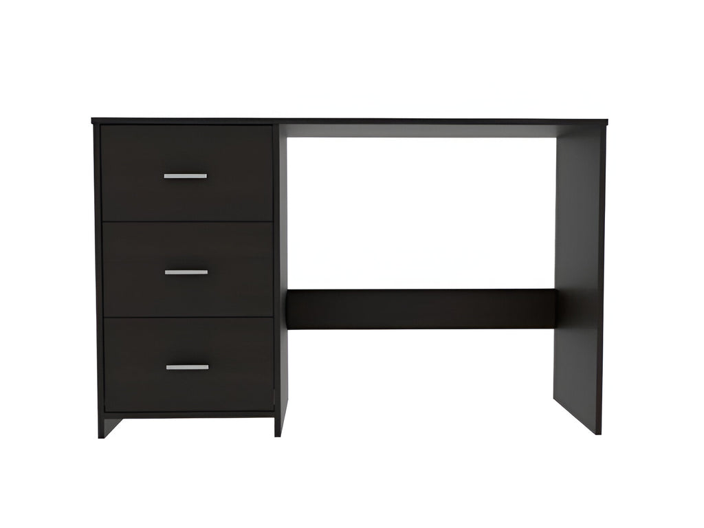 48" Black Computer Desk With Three Drawers