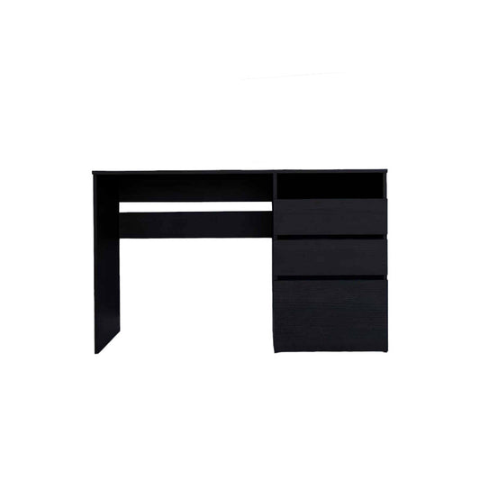 47" Black Computer Desk With Three Drawers