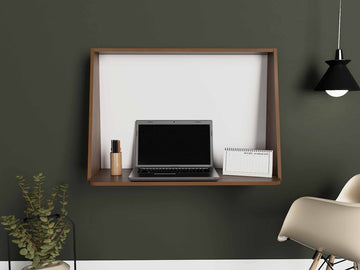 41" Brown Wall Mounted Floating Desk