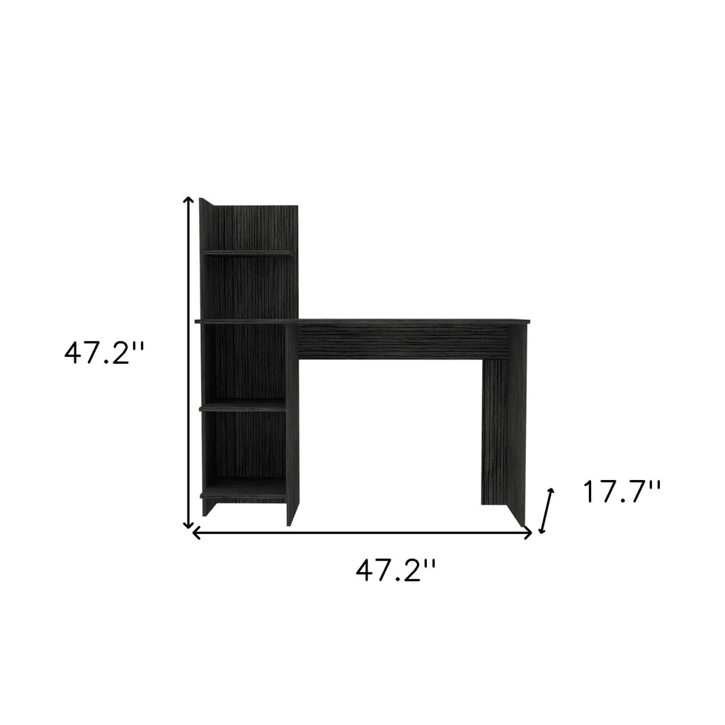 47" Gray Computer Desk With Hutch