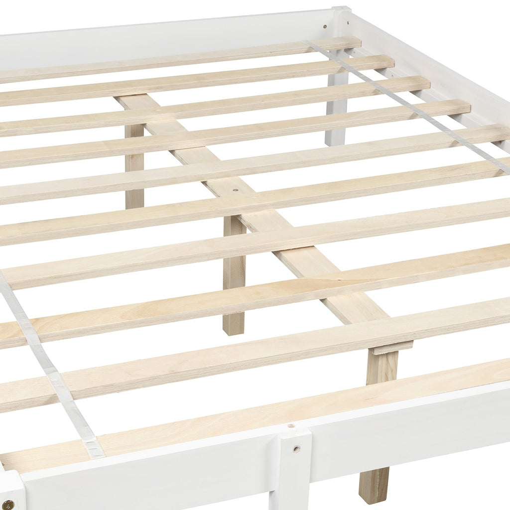 LuxxHomes  White Twin Size Full Size Bunk Bed