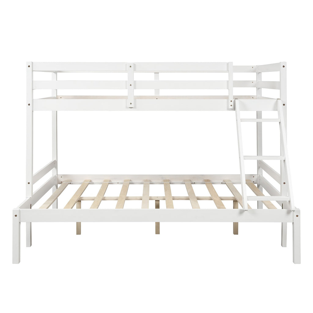 LuxxHomes  White Twin Size Full Size Bunk Bed