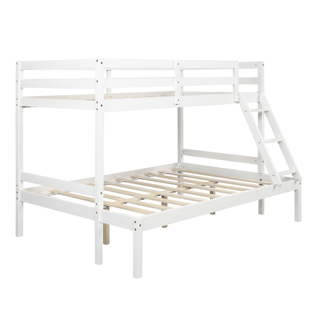 LuxxHomes  White Twin Size Full Size Bunk Bed