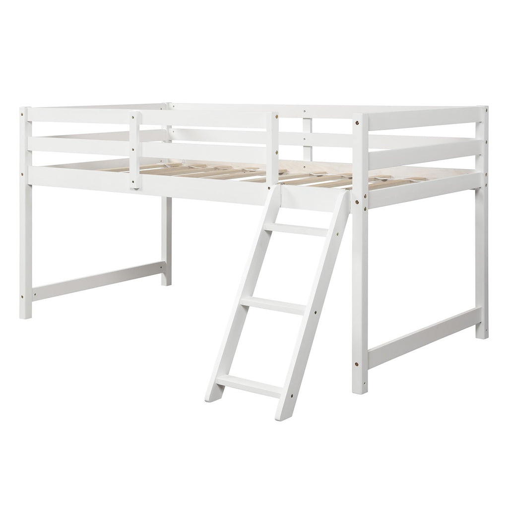 LuxxHomes  White Twin Size Full Size Bunk Bed